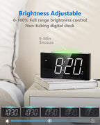 Digital Alarm Clock,7.5" Big LED Display & Full Dimmer,USB Cellphone Chargers,7-Color Night Light,Adjustable Volume,12/24 H,Plug-in Easy to Set Alarm Clock for Kids Elderly Bedside Desk Kitchen Office