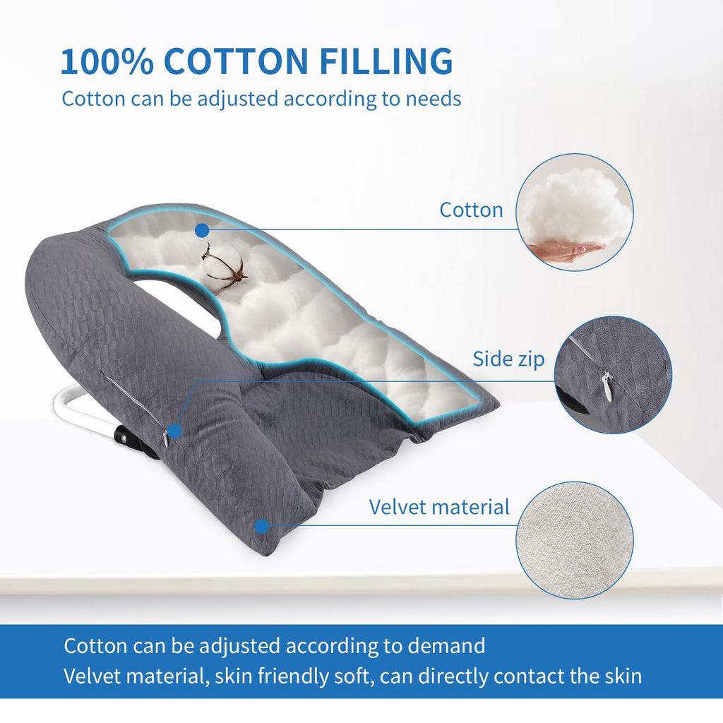 Face Down Pillow for Sleeping, Prone Pillow for Vitrectomy or Retinal Surgery, Adjustable Height Prone Prone Pillow Face Down Sleep, Retina Lying Pillow Eye Surgery Recovery (Square Black)