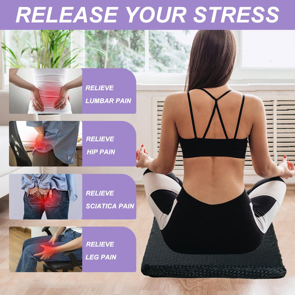 LYUANEC Gel Seat Cushion for Long Sitting, (2.4 Inch Extra Thick Cushion) Soft＆Breathable Gel Cushions for Pressure Relief, Wheelchair Seat Cushion, Honeycomb Seat Cushions, Office Chair Cushion