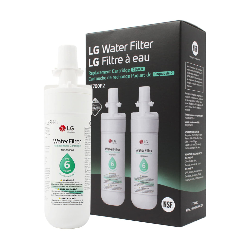 LG LT700P2 Refrigerator Water Filter (2 Count) and LG LT120F Refrigerator Air Filter