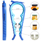 Latest Jar Opener Bottle Opener for Weak Hands, 6 in 1 Multi Function Can Opener Bottle Opener Kit with Silicone Handle Easy to Use for Children, Elderly and Arthritis Sufferers(JAR-Blue3.0)
