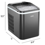 Iceman Compact Pebble Ice Machine, Countertop Nugget Ice Maker Produces Chewable Pellet Ice in 8 Minutes, Makes 26lbs/Day, One-Touch Cleaning Function with Ice Scoop/Basket Included – Black