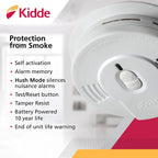 Kidde Carbon Monoxide Detector & Smoke Detector, 10-Year Battery, LED Indicators, Replacement Alert, Test-Reset Button, 2 Pack