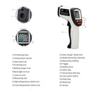 BENETECH Infrared Thermometer -58℉~1382℉(-50℃~750℃) with 30 Groups Memory, IR Laser Pyrometer Gun with High Low Temperature Alarm & MAX MIN DIF AVG Value for Cooking Auto Repair