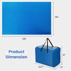 Goplus Pool Cover, 16 x 32 FT Solar Blanket 12 Mil with Carrying Bag for In-Ground and Above-Ground Swimming Pools, Rectangle Hot Tub SPA Thermal Blanket, Blue Bubble