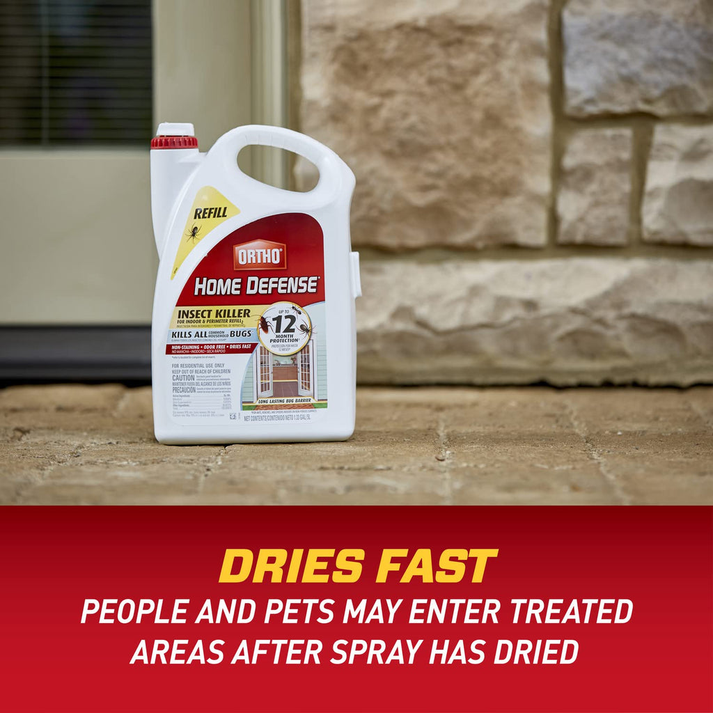 Ortho Home Defense Insect Killer for Indoor and Perimeter Refill2 - Ready-To-Use Bug Spray Refill, Kills Ants, Roaches, and Spiders, 1.33 gal.