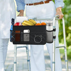 BOHEMIABY Walker Basket with Cup Holder, Walker Bags for Folding Walker, Walker Accessories with 2 Dividers, Basket for Walker with Big Capacity Detachable, Best Gift for Family & Seniors