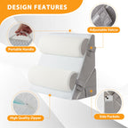Ruqmuis 4PCS Wedge Pillow Set for After Surgery, Wedge Pillow Headboard, Adjustable 9&12 Inch Sleeping Wedge, Acid Reflux, Orthopedic Pillow Wedge for Back Pain Relief, Gerd, White/Grey
