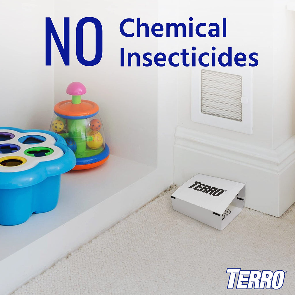 TERRO Spider & Insect Trap T3206 10-Pack Sticky Glue Traps for Roaches, Spiders, Ants, Cockroaches, Crickets - Indoor Bug Catcher Pest Control Traps, 4.25 in x 10 in
