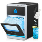 EUHOMY LunaArc Crescent Ice Maker Countertop, 16Pcs Ready in 12Mins, 1600Pcs/Day, Auto Deep Cleaning, Timer, Adjustable Ice Thickness, Portable Ice Cube Maker for Whiskey/Coffee/Soft Drinks