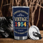 DEKIDOKA 70th Birthday Gifts For Men and Women, 1954 Stainless Steel Tumbler, 70th Birthday Gift Ideas, 70th Birthday, 70 Year Old Birthday Gifts for Mom Dad Family Birthday Valentine Christmas
