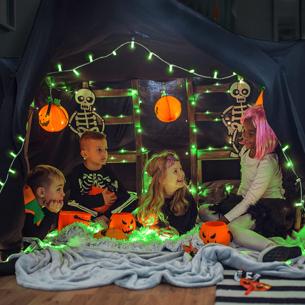 JMEXSUSS Green Lights for Halloween Decor, 66ft 200 LED Green Halloween String Lights Outdoor Indoor, Clear Wire Green Christmas Lights Plug in for Garden Party Christmas Tree Halloween Decorations