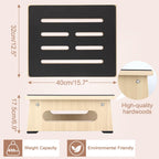 One Step Stool for Adults Seniors with Non-Slip Rubber Stepping Feet, Heavy Duty Platform Step Stools, 450 LB Portable Bed Steps for High Beds for Bathroom,Bedroom,Kitchen & Bedside Support,Light Wood
