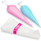 Prestee 100 Anti Burst Disposable Piping Bags, 12" - Pastry Bags, Icing Piping Bags, Tipless Piping Bags, Frosting Bags, Piping Bag, Cake Decorating Bags, Christmas Holiday Cake and Cookie Decoration