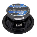 ORION Cobalt CM654 High Efficiency 6.5" Mid-Range Bullet Loudspeakers, 1000W Max Power, 250W RMS, 4 Ohm, 1.5" Voice Coil - Pro Car Audio Stereo, Midrange Speakers (Pair)