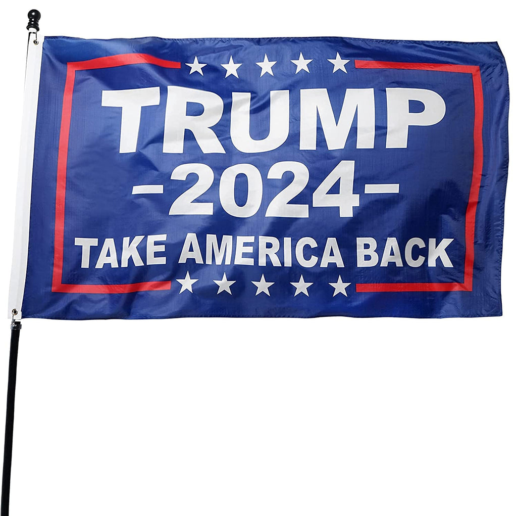DANF Double Sided Donald Trump for President 2024 Take America Back Flag 3x5 Foot with Grommets