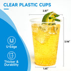 500 pack 9 oz Disposable Plastic Cups, Clear Plastic Cups Tumblers, Disposable Cups Bulk, Transparent for Wedding, Thanksgiving, Birthday, Halloween, Christmas Party