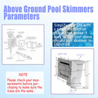 Above Ground Pool Skimmer,Thru-Wall Skimmer,Above Ground Pool Skimmer（With Accessories）Opening Width 6 Inches,Compatible With All Standard Pool Wall Openings,Replace SP1091LX Above Ground Pool Skimmer