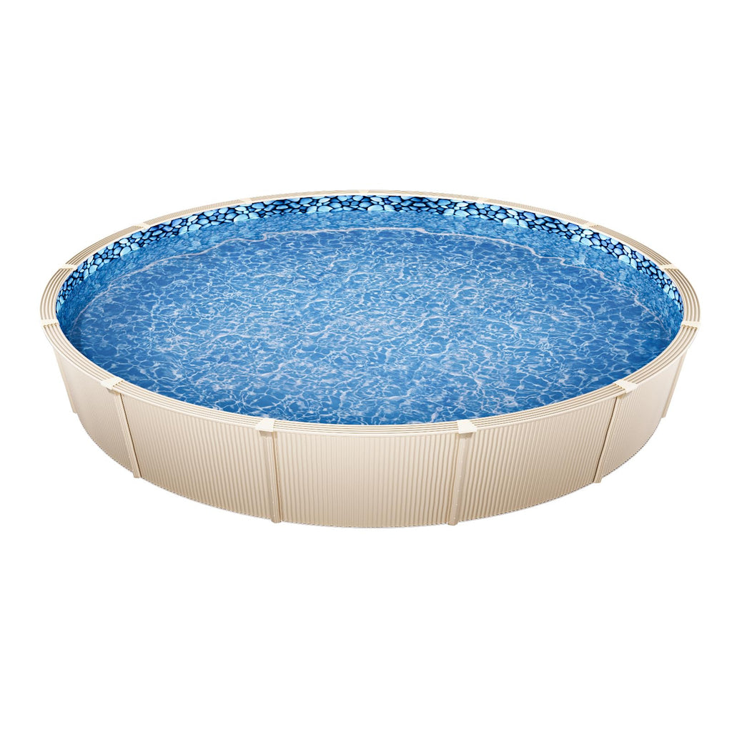 VEVOR 8-ft Round Above Ground Pool Liner, Overlap Pool Liners, Standard Gauge Vinyl, 48-to-54inch Wall Height, Designed for Steel Sided Above-Ground Swimming Pools