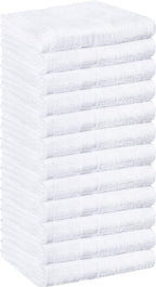 Utopia Towels - Salon Towel, Pack of 12 (Not Bleach Proof, 16x27 Inches) Highly Absorbent Cotton Towels for Hand, Gym, Beauty, Spa, and Home Hair Care, White