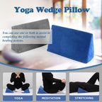 Small Wedge Pillow, Wedge Pillow for Bed Sores, Positioning Pillow, Positioning Wedge, Mini Pillow for Laptop and Yoga, Small Foam Wedge for Chair (1 Unit, Blue)