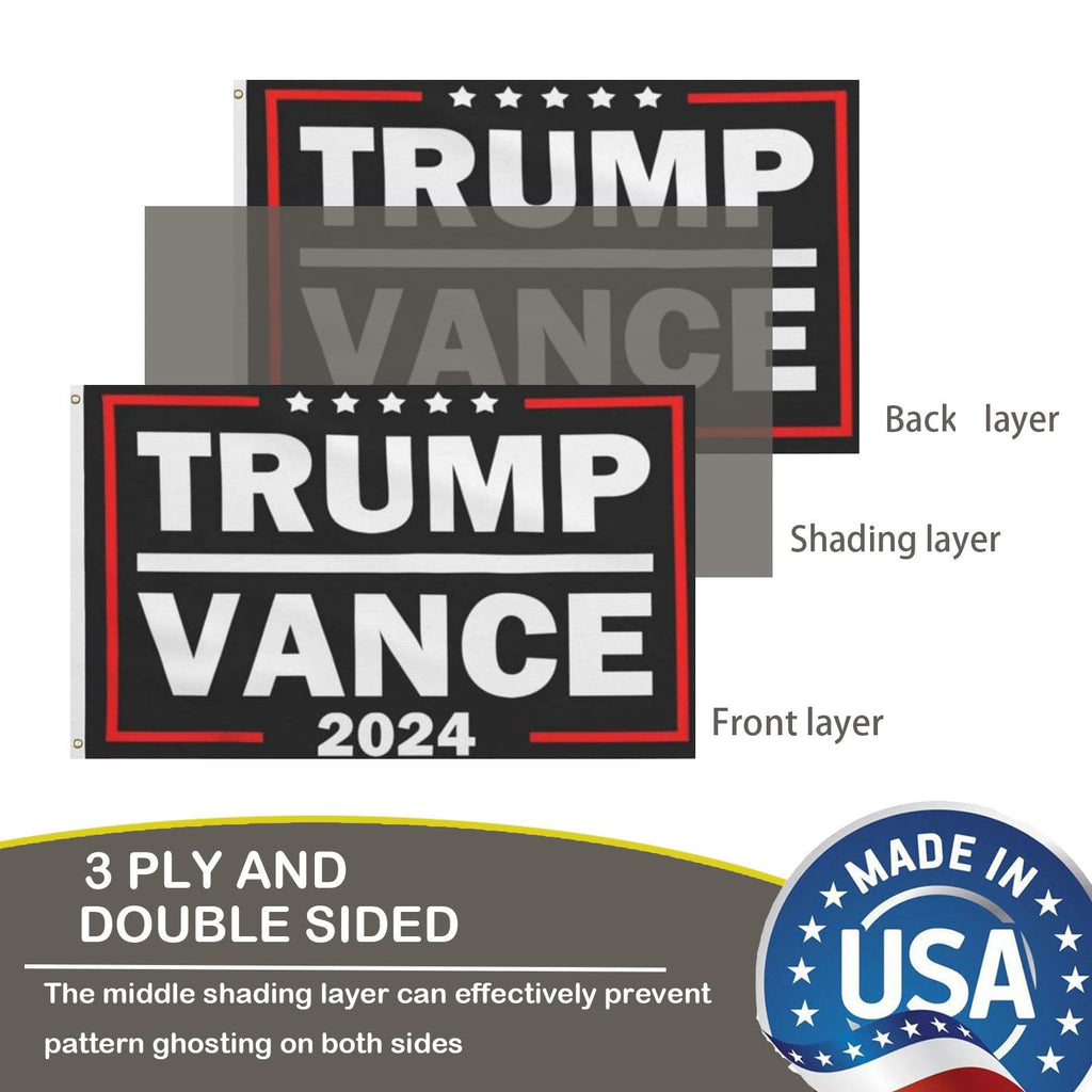 Trump Vance 2024 Flag 3x5 Outdoor Double Sided - Donald Trump President Flags Banner Heavy Duty 3 Ply Durable Polyester With Brass Grommets For Indoor Outdoor