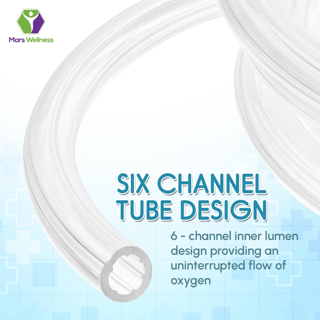 Mars Wellness Oxygen Tubing - Premium Clear Crush Resistant Oxygen Tubes - 7 Foot - 10 Tubes