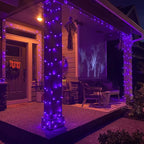YEGUO Purple Halloween Lights, 165ft 500 LED String Lights Outdoor, Christmas Lights Indoor, Green Wire Twinkle Lights Plug in for Party Tree Halloween Decor