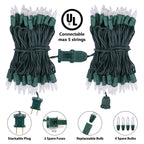 Toodour Clear Christmas Lights, 25ft 100 Count Incandescent Indoor Outdoor String Lights, UL Certified Connectable Green Wire Mini Bulb Lights for Home, Party, New Year, Xmas Tree Decor - Warm White