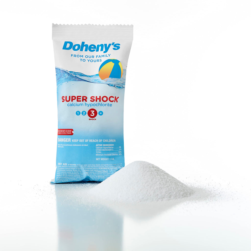 Doheny's Super Pool Shock | Pro-Grade Chlorine Shock, Quick-Dissolving, Fast-Acting 68% Cal-Hypo Granular Pool Shock | 24 x 1lb Bags, Proudly Made in the USA