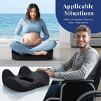 Benazcap Large Wheelchair Cushions Seat Cushions, Coccyx Cushion for Tailbone Pain Relief, Office Chair Cushions/Car Seat Cushion for Pressure Relief Sciatica Pain Relief for Long Sitting-Black