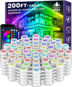 Permanent Outdoor RGB Lights,Waterproof Smart LED Eaves Lights with App/Remote Control,for Christmas and All Holiday Decor,Daily and Accent Lighting,House Roof and Garden Lighting (200FT)
