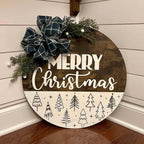 Christmas Stencils 12” Xmas Stencil for Wood Christmas Stencil for Painting Holiday Stencils Merry Christmas Believe Drawing Templates Half Round Stencil for Door Hanger Porch Wreath Home Decor