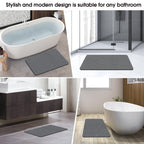 ZIKIBL Stone Bath mat Diatomaceous Earth Bath Mat Super Absorbent Non-Slip Diatomite Stone Bath Mats for Bathroom Quick-Drying Stone Shower Mat Easy to Clean（24 * 16'' Grey）