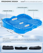 Enlarged 19.7" Gel Seat Cushion, Chair Seat Pads for Wheelchair, Gel Cushion Seat for Pressure Coccyx Sciatica Pain Relief, Egg Cushion for Car Office Chair, Cooling Cushion for Long Sitting[Blue]