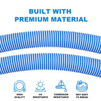 Poolvio Pool Vacuum Hose 26 Feet (8 x 40 Inch), 1.5 Inch Cuffs, Compatible with Most Inground Automatic Cleaners