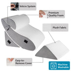 AAAini 4PCS Orthopedic Wedge Pillow Set,Wedge Pillow for Sleeping, Knee, Lumbar and Back Pain Relief,Adjustable Bed Pillow for Acid Reflux,Anti Snoring & GERD - White