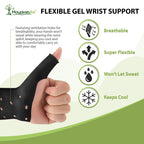 MountainAir Gel Thumb Braces (4 Pcs) – Waterproof and Unisex Wrist Brace With Thumb Support- Hand Brace for Arthritis Pain– Super Soft & Comfortable – Made With Latex Rubber (Black)