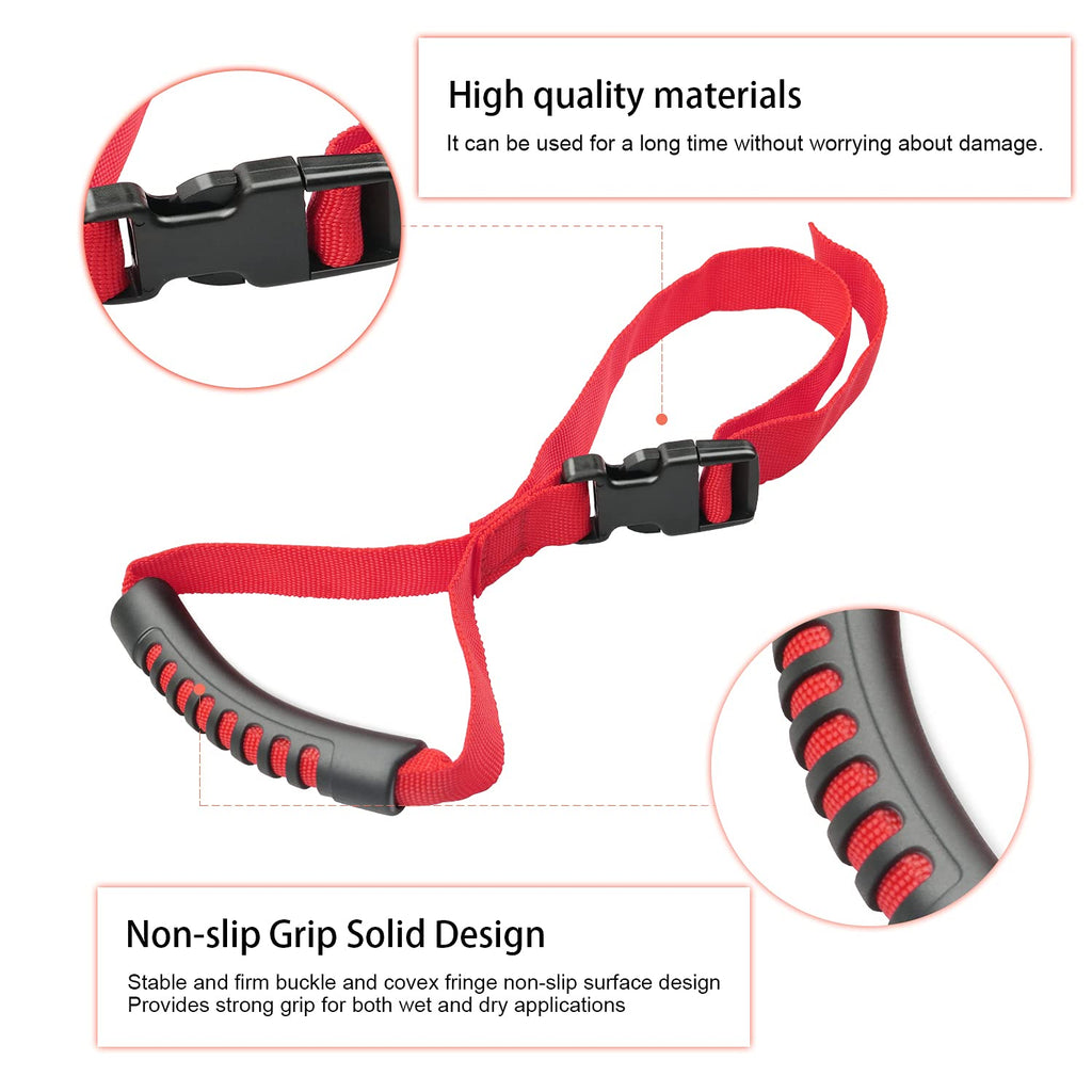 Automotive Adjustable Standing Aid Safety Handle Vehicle Support Grip Handle Disability Help Car Hand Hook- 2 pcs (Red)