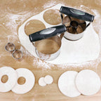 HULISEN Donut Cutter & 3.5 inch Biscuit Cutter (Set of 2), with Soft Grip Handle, Bonus 2 Pcs Small Cookies Cutter - Stainless Steel Professional Baking Dough Tool Set, Gift Package