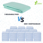 GREEN LIFESTYLE® Washable Underpads - Heavy Absorbency Reusable Bedwetting Incontinence Pads for Kids, Adults, Elderly, and Pets - Toddler Mattress Pads for Bed, Sofa, Couch, Floor (Pack of 6 - 30x34)
