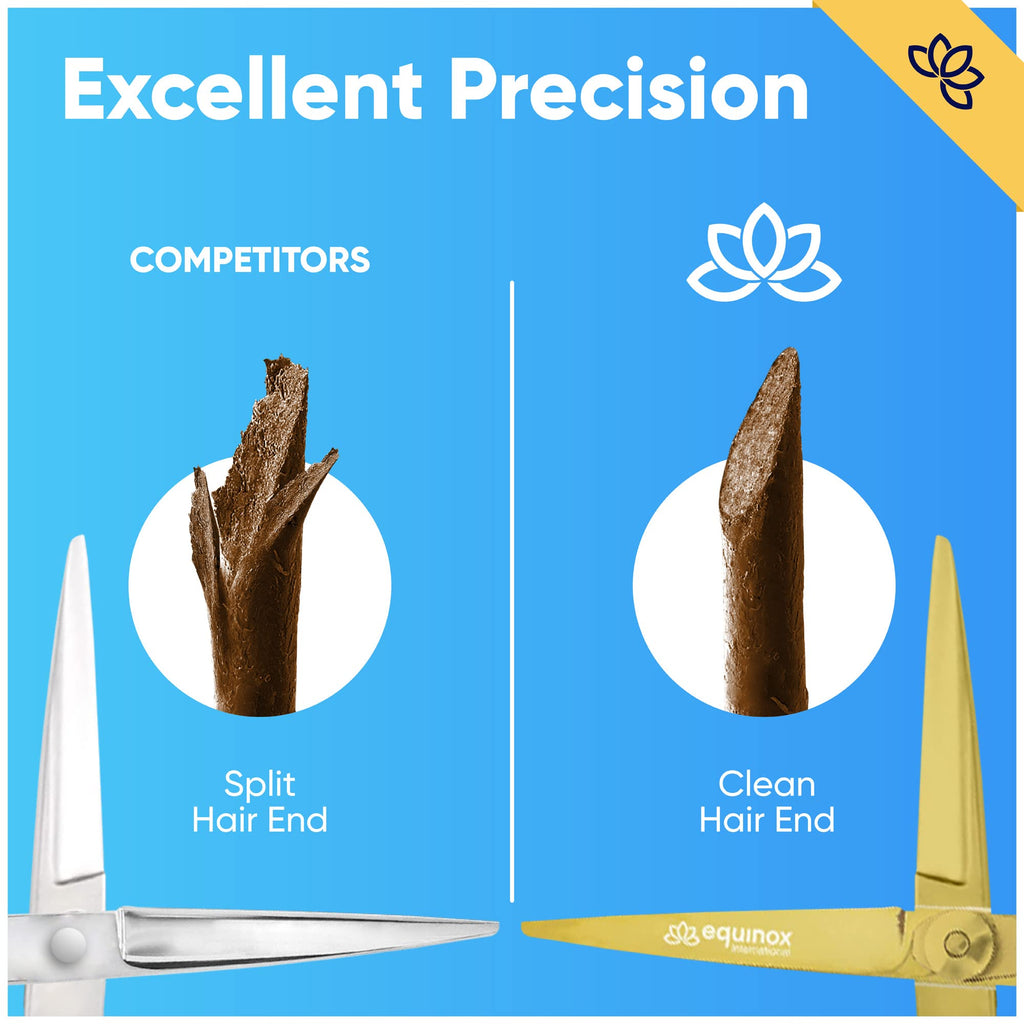 Equinox Professional Razor Edge Series Barber Hair Cutting Scissors - Japanese Stainless Steel Salon Scissors - 6.5” Overall Length - Fine Adjustment Tension Screw - Premium Shears for Hair Cutting