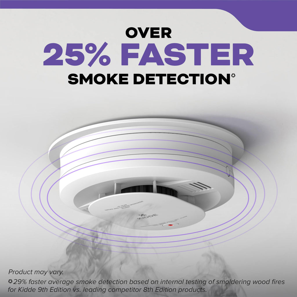 Kidde Hardwired Smoke & Carbon Monoxide Detector, 10-Year Battery Backup, Interconnectable LED Warning Light Indicators