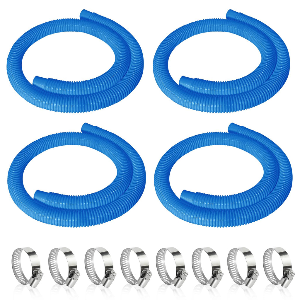 4 Pcs 1.25" Pool Hose, 59" Long Accessory Pool Pump Replacement Hoses, Compatible with All Above Ground Pool Filter Pumps that Use 1 1/4 Diameter Hoses