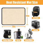 Amerbro Heat Resistant Mats for Countertop - Fireproof 16x20in Heat Resistant Mats for Air Fryer - Kitchen Countertop Protector for Air Fryer, Coffee Maker, Stand Mixer, Toaster, Oven 2PCS - Khaki