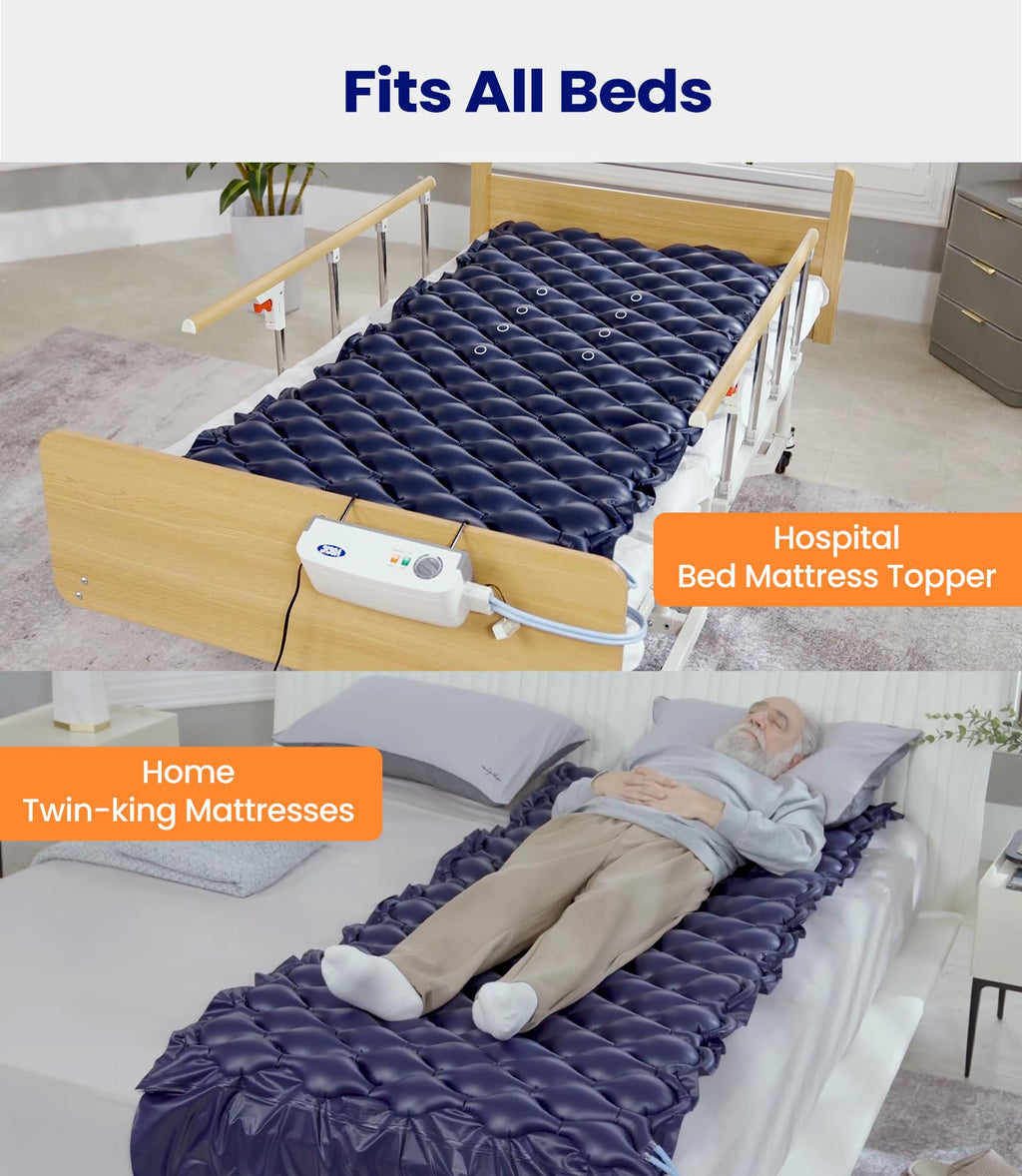 VOCIC Alternating Air Pressure Mattress Pad, Bed Mattress Topper with Micro Air Holes & Sleep Mode, Waterproof Pressure Relief Ulcer Cushion Pad for Hospital Beds and Home Use, S34