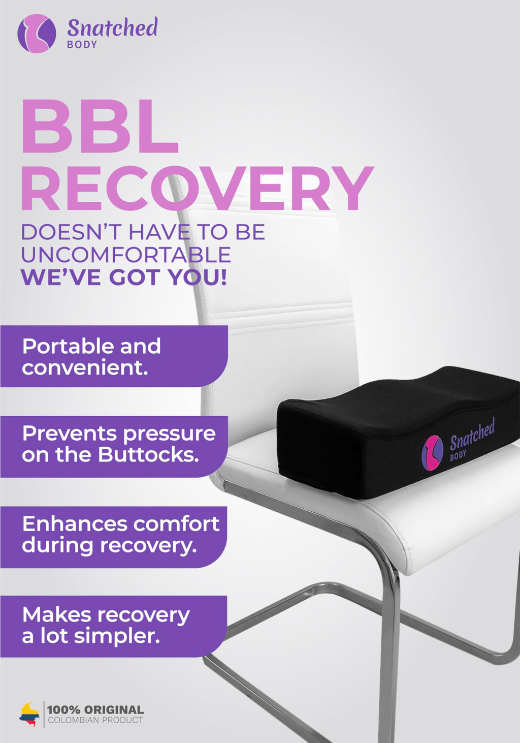 Snatched Body Firm Back Support Post Surgery BBL Booty Pillow After Surgery for Butt Recovery Cushion