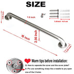 2 Pack 16 Inch Shower Grab Bar Satin Brushed Nickel, ZUEXT Stainless Steel Safety Grab Bar Handle, Bathroom Balance Bar, Safety Hand Rail Support - Handicap, Elderly, Injury, Senior Assist Bath Handle