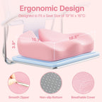 CJACSOC Seat Cushion, Extra Large Memory Foam Cushion for Office Chair Cushions, Ergonomic Cushions Pad Pillow for Pressure Relief Sciatica & Pain Relief for Long Sitting, Pink