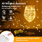 Mlambert 6 Pack 33FT Fairy Lights Battery Operated with Remote and Timer, Dimmable Waterproof 8 Modes Light for Bedroom Dorm Christmas-Warm White